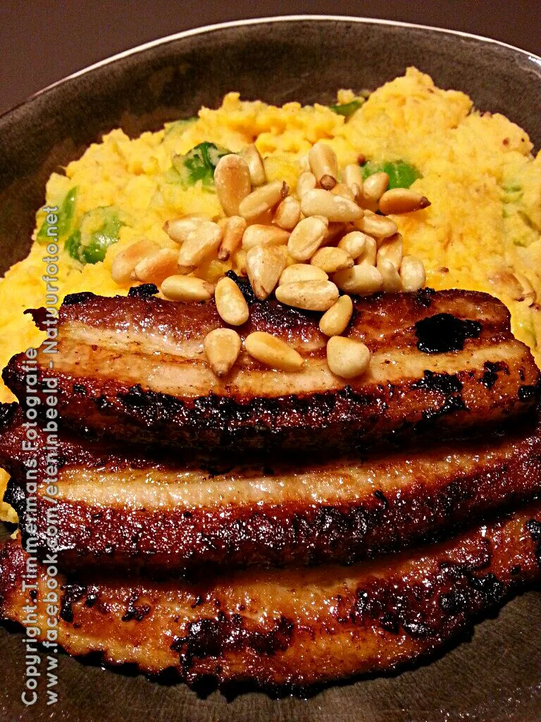 Sweet potato - Brussels sprout mash with bacon|Frank&Jolanda - Eteninbeeldさん