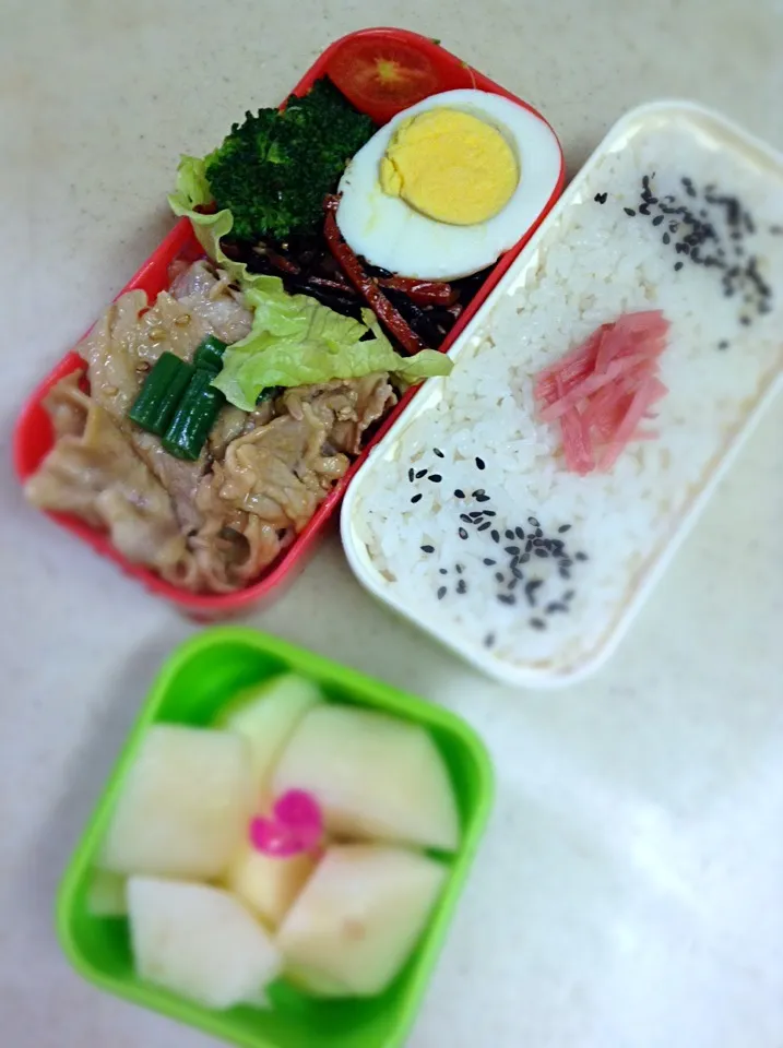 Today’s JK lunch box. 冷しゃぶ〜♪|hoppycowさん