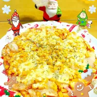 Snapdishの料理写真:初めて生地から作った〜w餅入りマヨコーンピザ🍕