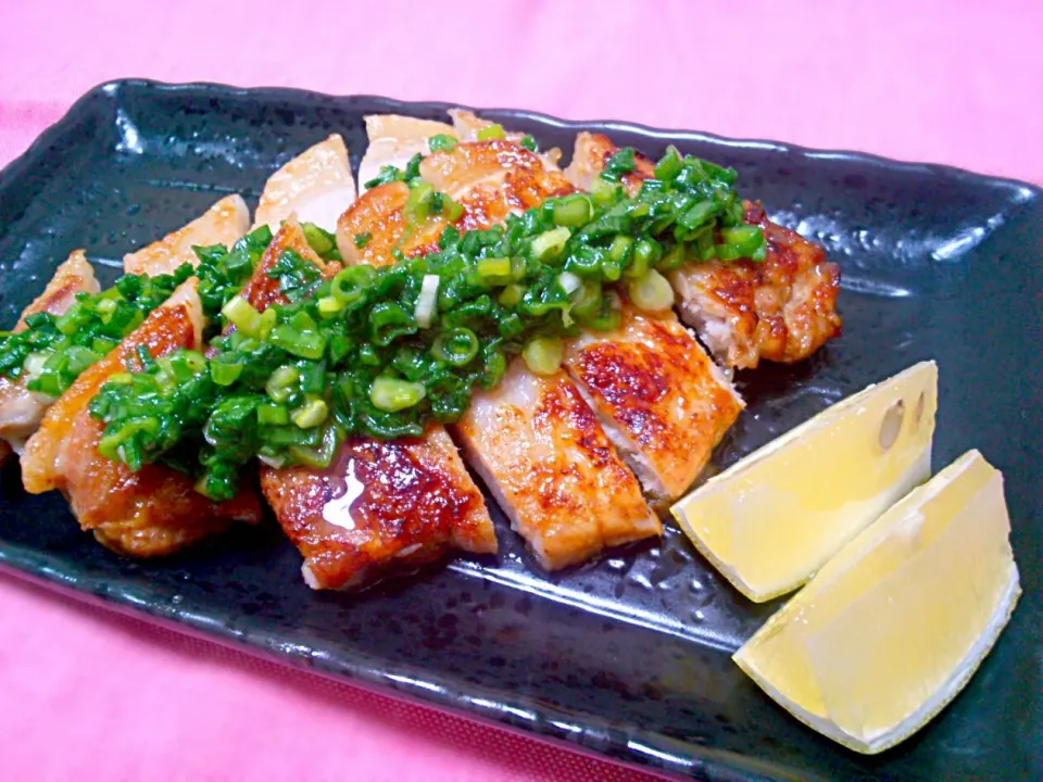 Snapdishの料理写真:fried pork with welsh onion sauce!!|和田 匠生さん