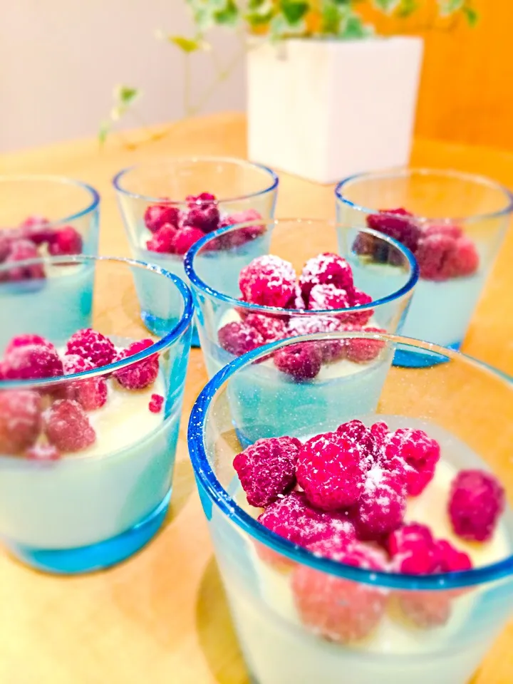 White chocolate panna cotta with raspberry|Chiho Yamamotoさん