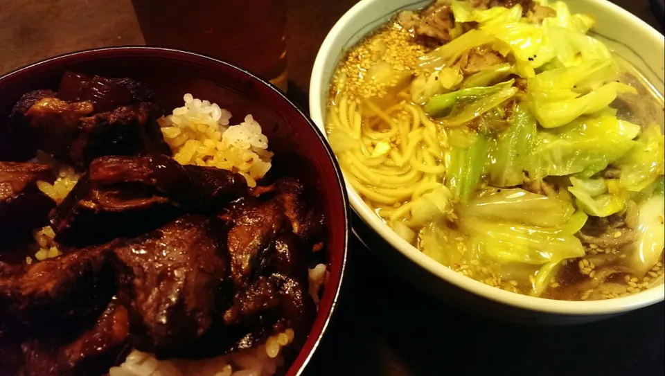 鹿児島名物なんこつ丼と鴨だしラーメン|きむにいさん