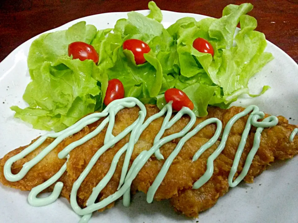 Fried Fish with Wasabi Mayonnaise|Jeab Lertさん