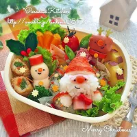 ＊リースの中からこんにちわ☆サンタさんのクリスマス弁当＊