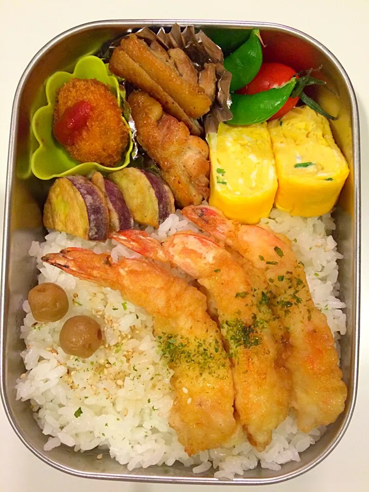 海老天丼のお弁当。|Chiharuさん