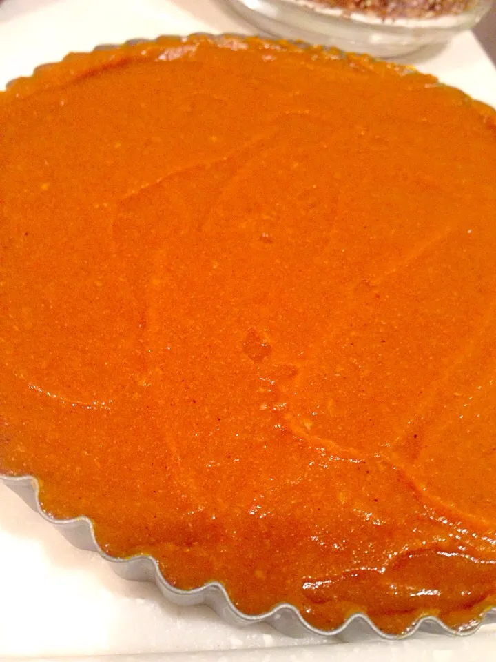 ローパンプキンパイ( ^ω^ ) no bake needed ! Raw pumpkin pie :)|Tanuさん