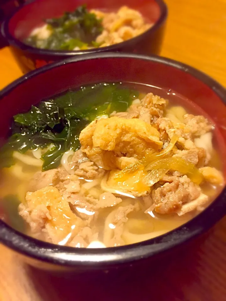 自家製麺で肉うどん|さくたえさん