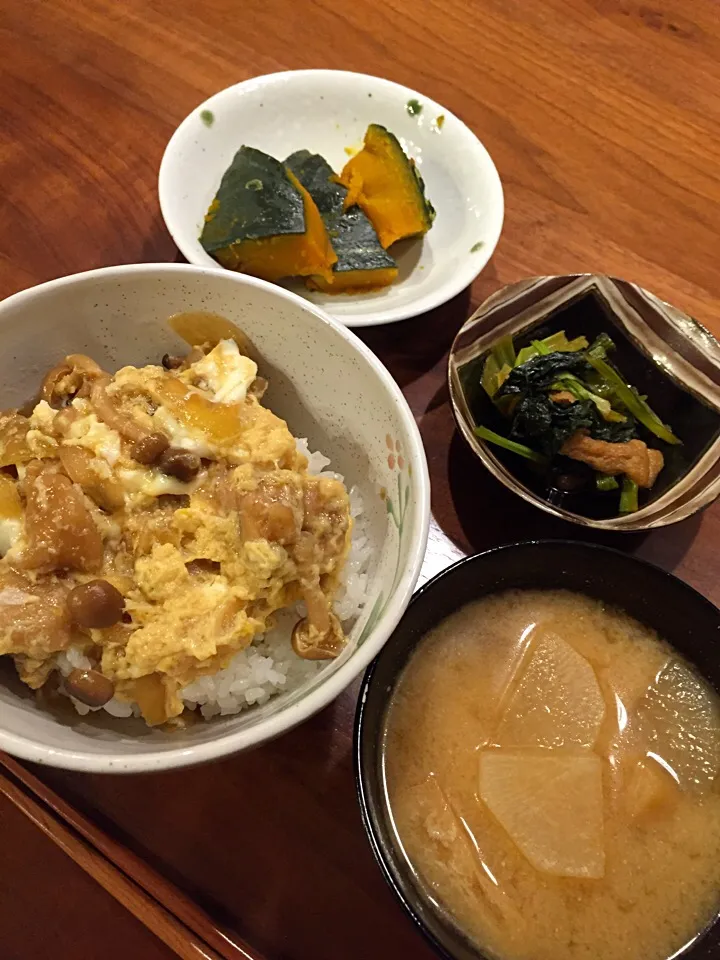 親子丼&小松菜薄揚げ煮|藤原早苗さん