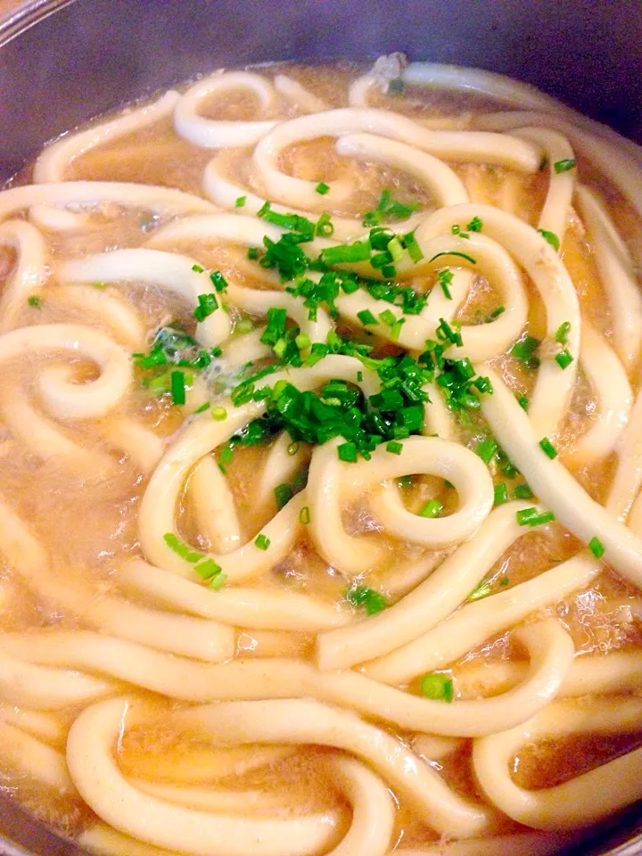 すき焼き〆は極太うどん🍲|まみりんごさん