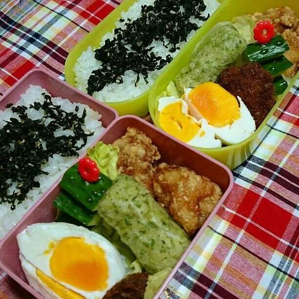 12/13(土)の娘二人弁当🍱
♪鶏唐揚げ
♪ソースカツ
♪目玉焼き
♪ちくわの磯辺揚げ
♪きゅうり|ふみぃさん