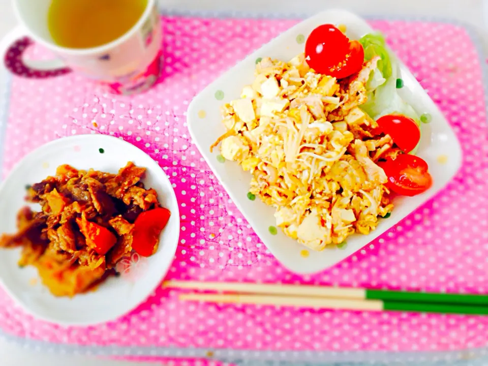 炒り卵豆腐&肉じゃが|ちゃんみーさん