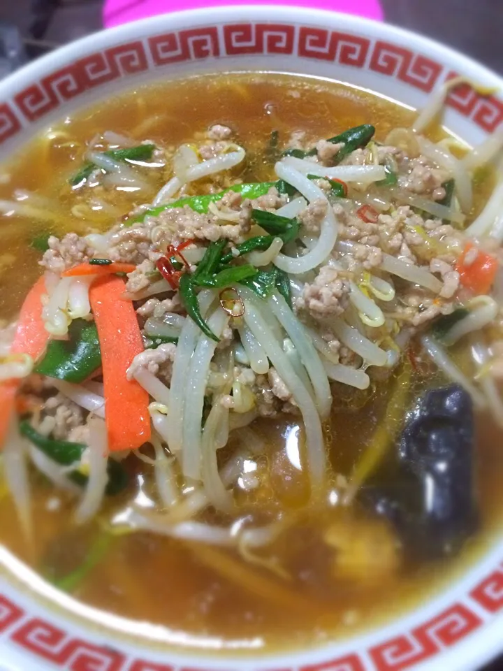 モヤシあんかけラーメンを作った！|すえたけさん