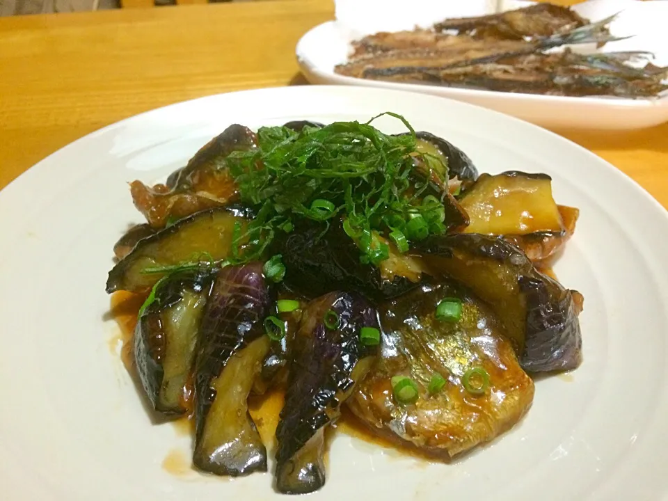 ともさんの料理 茄子と秋刀魚の梅醤油からめ|みきおさん