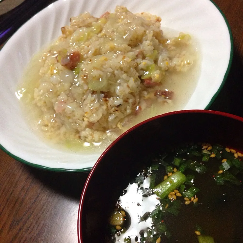 あんかけチャーハンとわかめスープ|やおゆん。さん