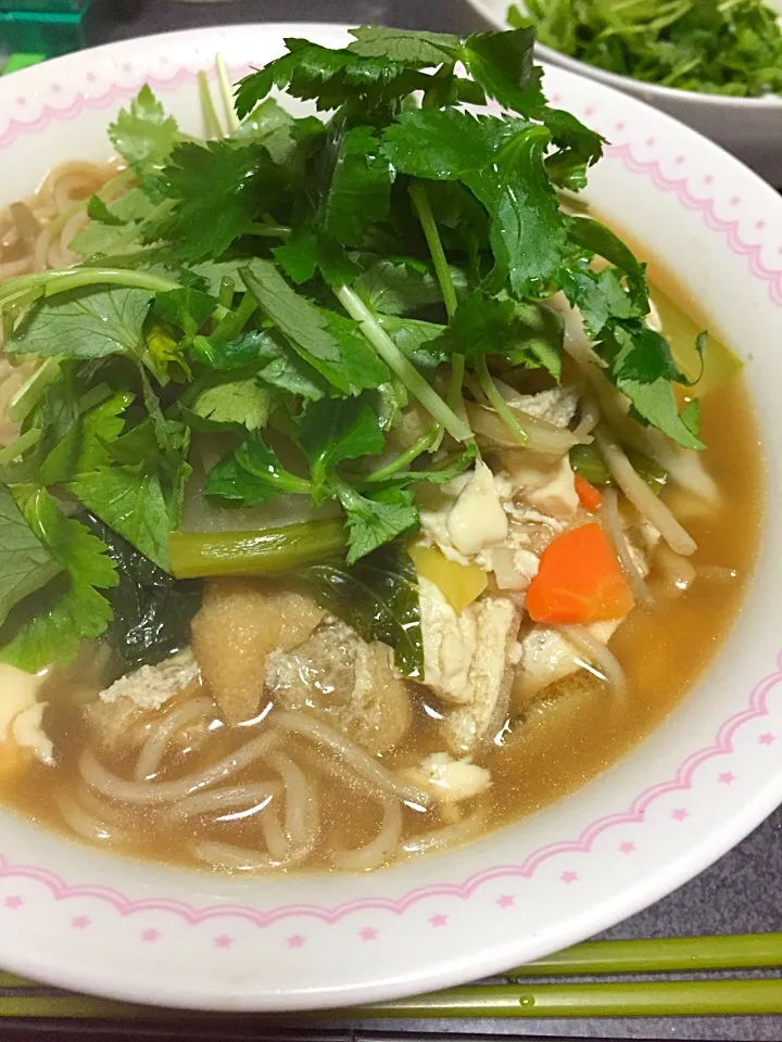 野菜たっぷり蕎麦ひもかわうどん煮込み|ms903さん