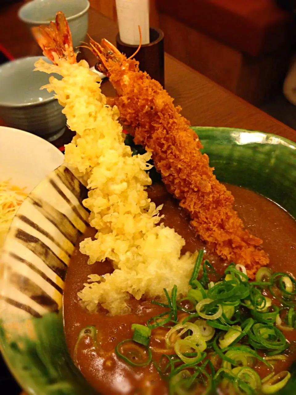 海老天とエビフライのカレーそば定食|stalinさん