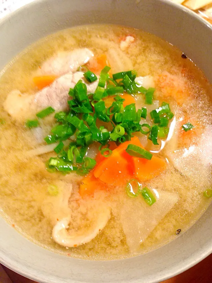 寒いから豚汁！|中華蕎麦 銀時さん