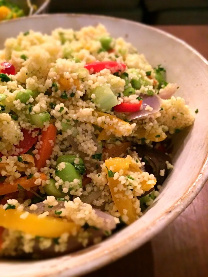 Cous cous with Edamame bean saladas ;)|aястасияさん