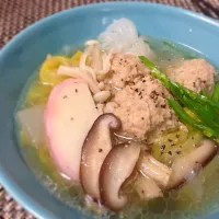 たっぷり生姜入り🔥鶏団子スープ🍲