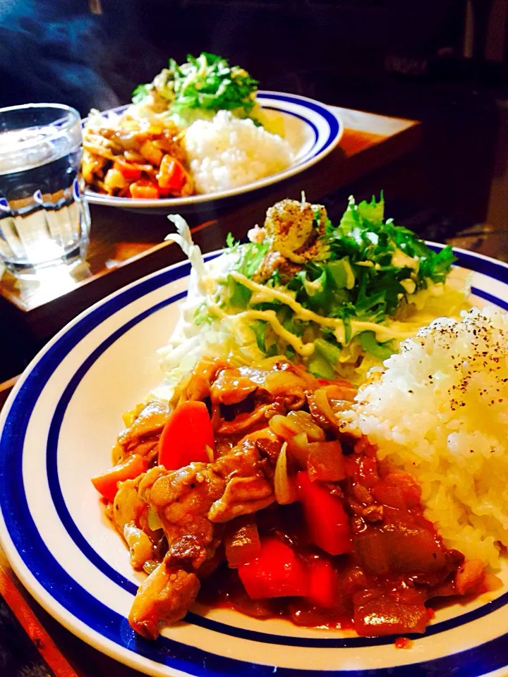 夕飯🍴玉ねぎは弱火で動かさず。←SDで見て実践してみました！確かに美味しい❤︎最後にバターも〜|いのちゃんさん