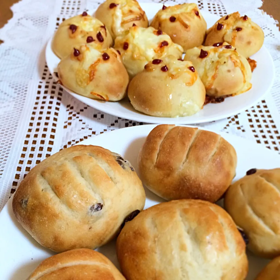 シュガーレーズンパンとポテトとチーズのパン☺︎🍞|あきさん