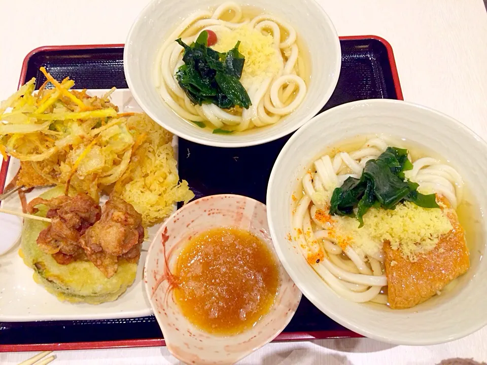 Udon with golden broth and sides|prissyさん