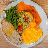 Smoked Salmon Breakfast Platter served with Coffee and Juice of the Day #Breadfruits|snailさん