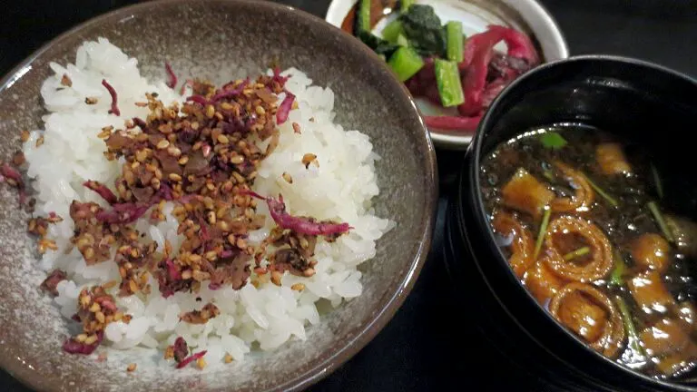 質素に漬け物ふりかけご飯にしたら、むしろ食べ過ぎ注意ご飯。|ふかرさん