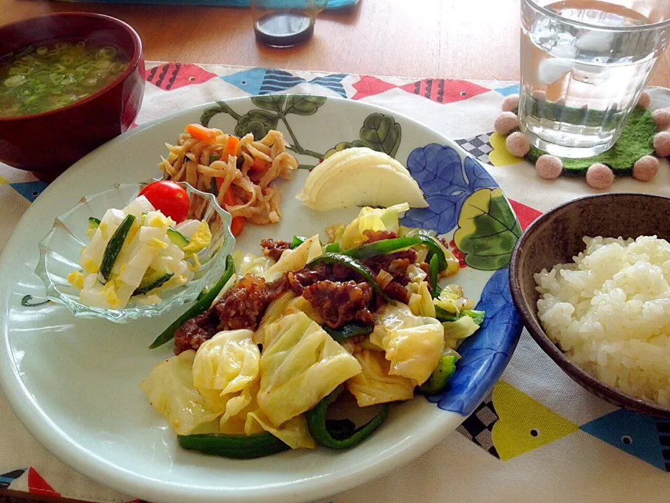 中華風野菜炒め🍀と常備野菜deお昼ごはん😃|nono_miさん