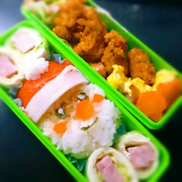 Snapdishの料理写真:旦那様お弁当、サンタちゃん。|Reikoさん