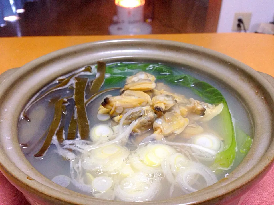 昨日の鍋の出汁であさりラーメン!  (^-^)|Kei Satoさん