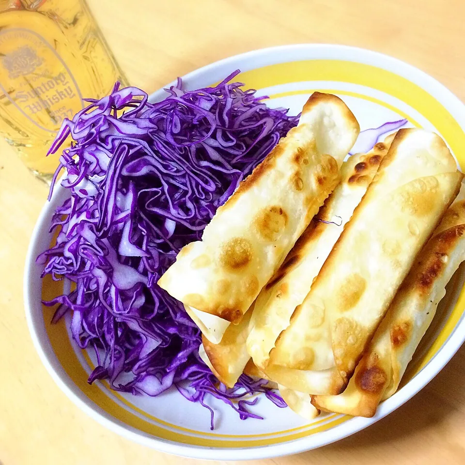 【今日のおつまみ】今はまっている大根餃子と紫キャベツ(半額だったのでなんとなく)|たまこっこさん