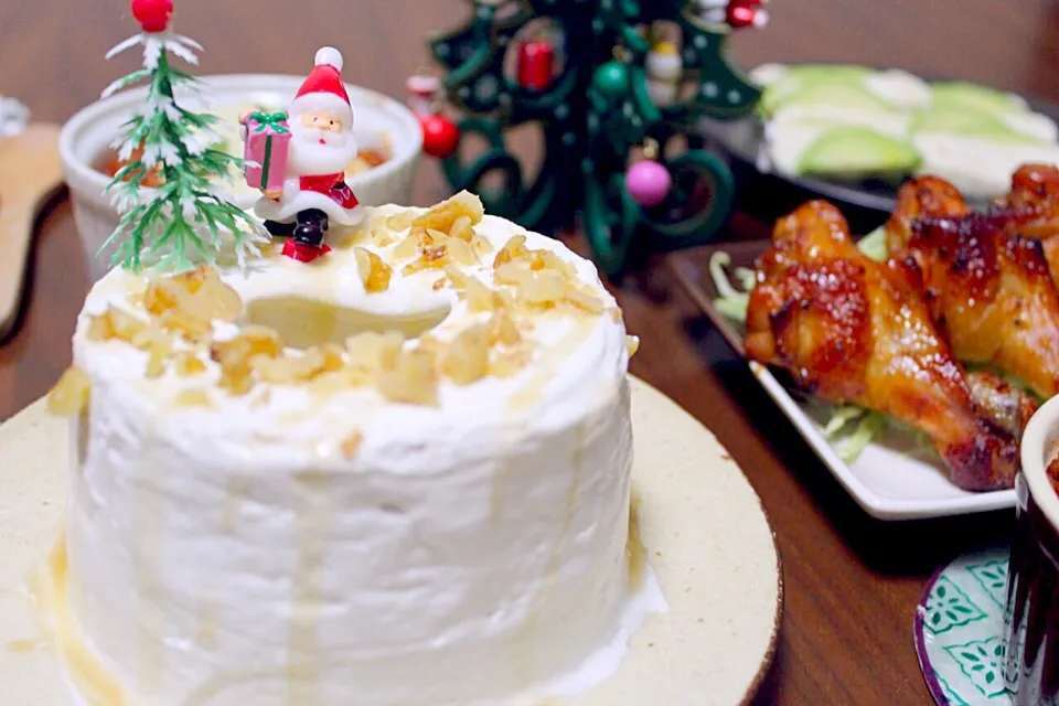 ミニシフォンで簡単クリスマスケーキ☃|わかのさん