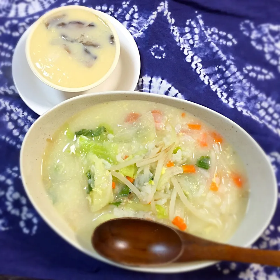 鳥ハム作った茹で汁で 参鶏湯風|2boy mamさん