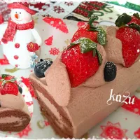 Snapdishの料理写真:ココアロールケーキ🍓