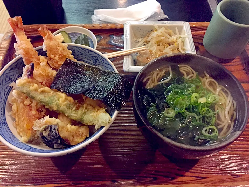 天丼と蕎麦(^O^)／|すかラインさん