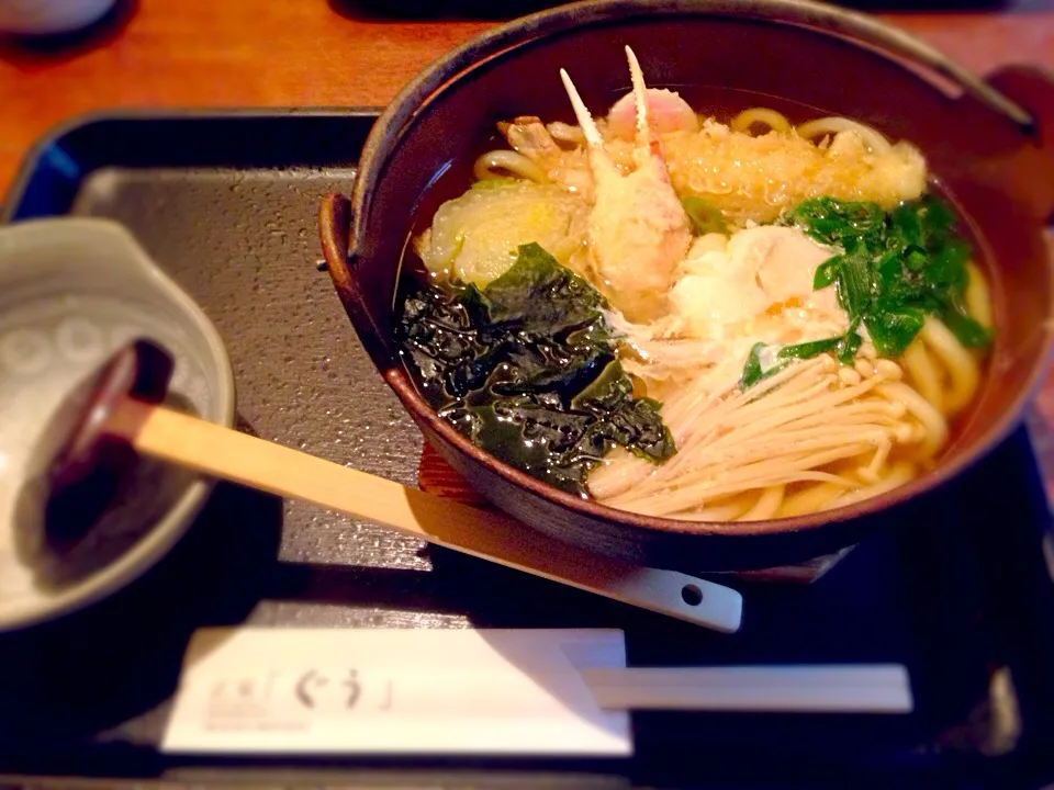 東京そば正家の蟹天鍋焼きうどん|たいちさん