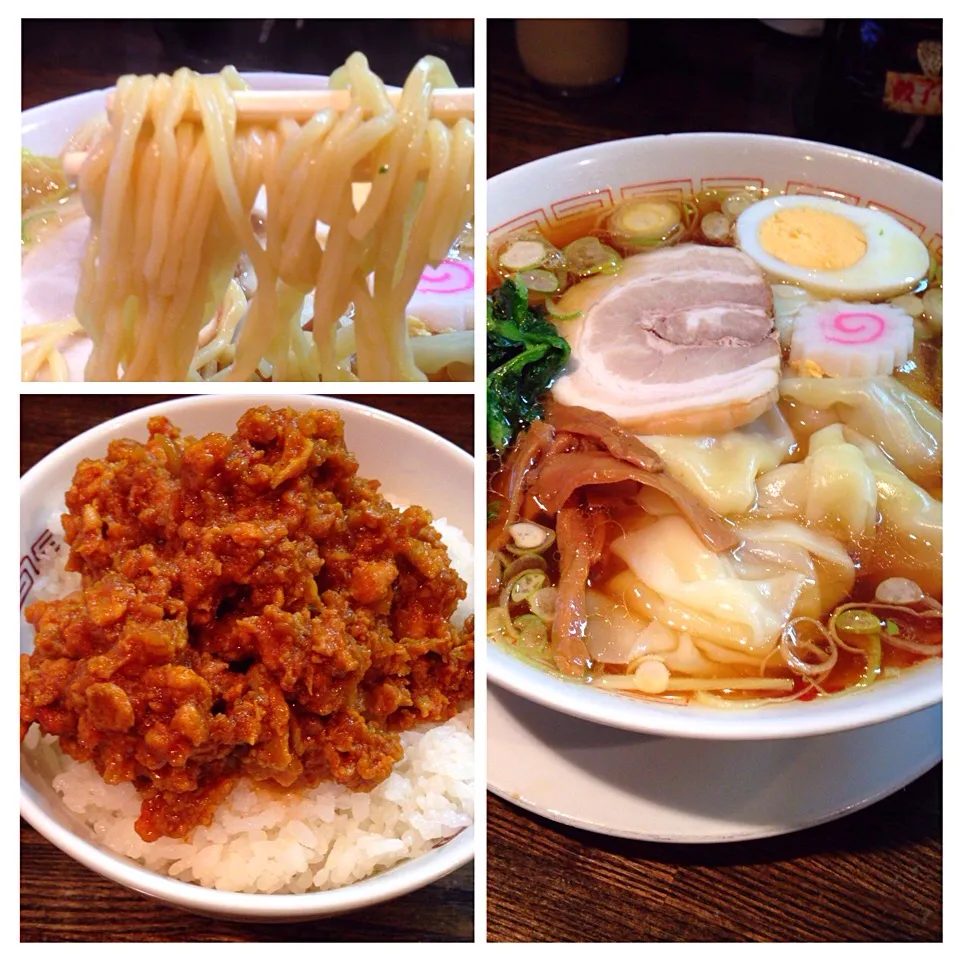 ワンタン麺と茶碗鶏カレー@光来(新宿)|yoooochanさん