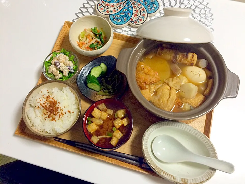 一人鍋でおでん定食晩ご飯|ともりんさん