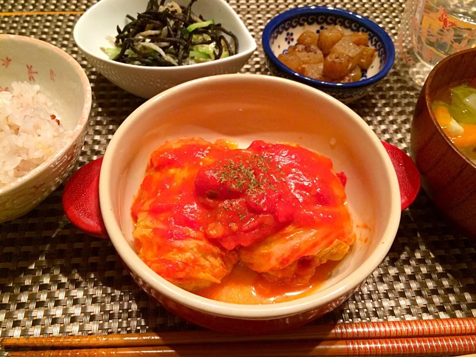 鶏挽肉と豆腐のロール白菜～コトコト煮込んだトマトソースで～|airi-nさん