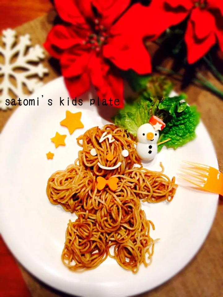 焼きそばジンジャーマン with MAAちゃんの雪だるま|さとみ (satomi_foodart)さん