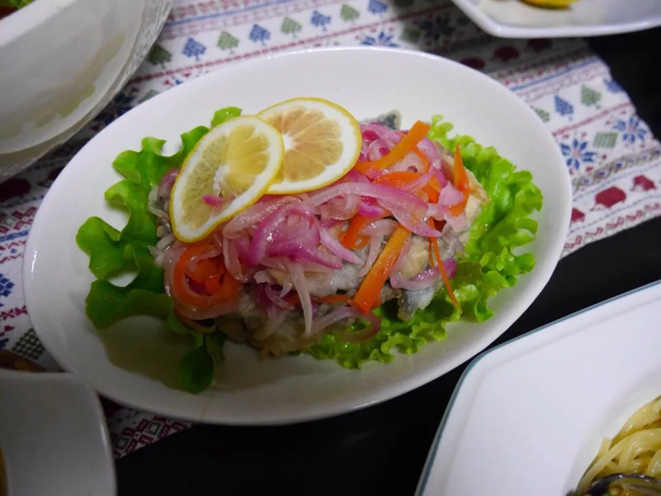 鯵の彩り南蛮漬け|じゅんぴさん