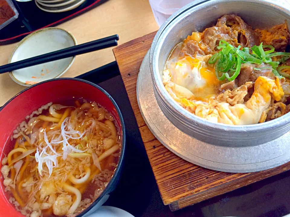 博多の牛とじ釜飯+うどんセット|さらば広島の長きまつげ(東京なう)さん