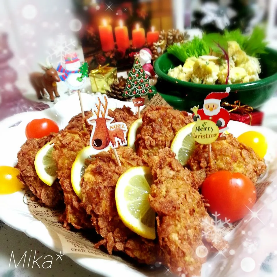 sakurakoさんのバリバリ雷チキン！～鳥むね肉のカレー味コーンフレーク揚げ～|Mika❈さん