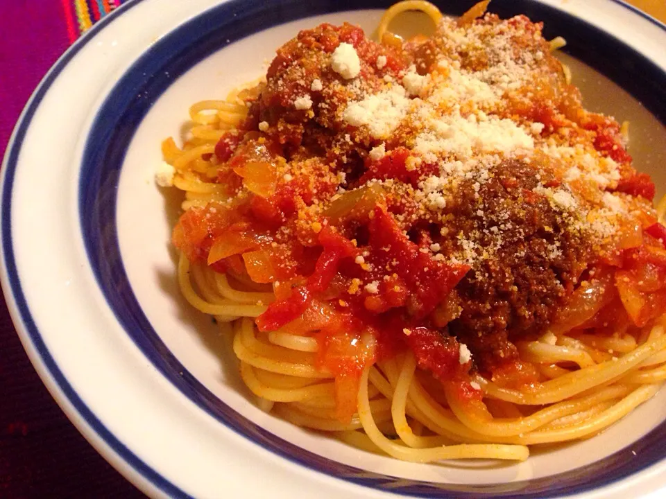 Meatball spaghetti by my hubby!|mさん