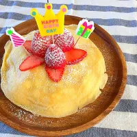 Snapdishの料理写真:赤ちゃんが食べれるミルクレープ♡次男1歳のお誕生日♪|ａｙａさん