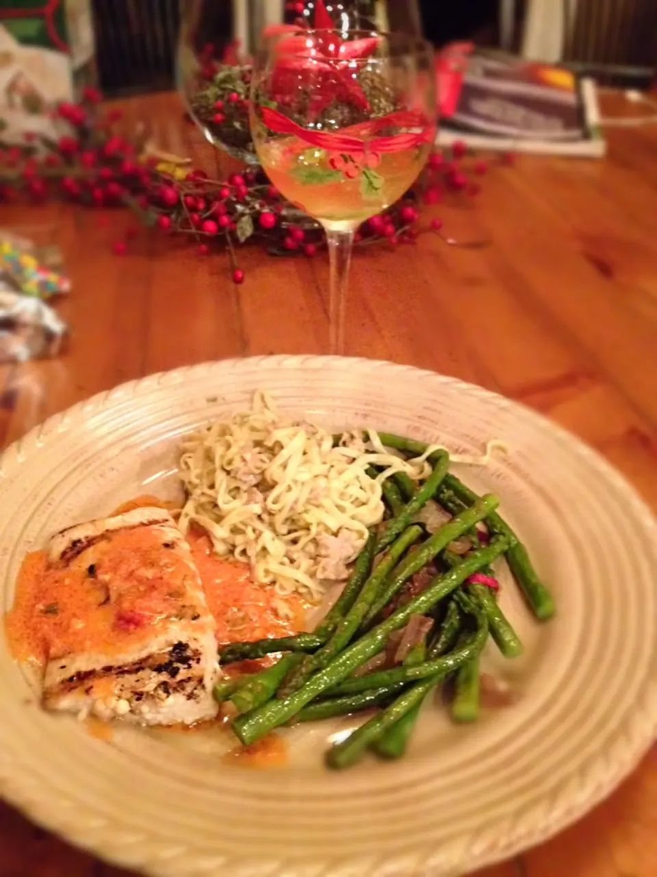 Mahi Mahi, Clam Linguini, and Asparagus|Lori Spingolaさん