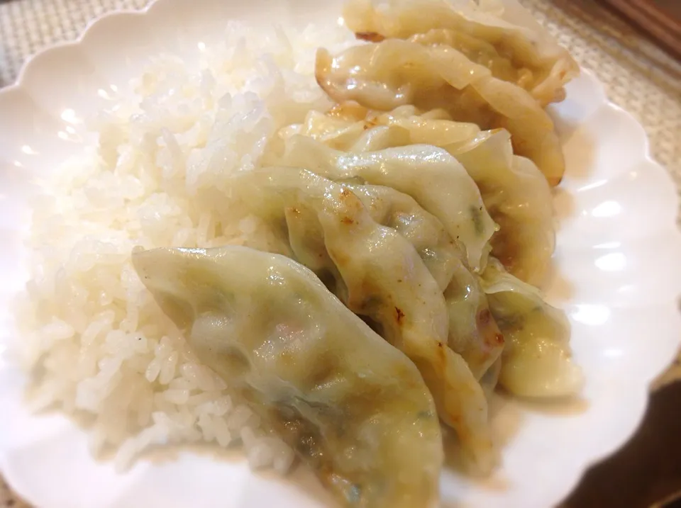 ありそうでないシリーズ「餃子ライス😋」|アライさんさん