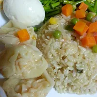 brown rice
asparagus stir fry in coconut oil
prawn dumpling|fahimahさん