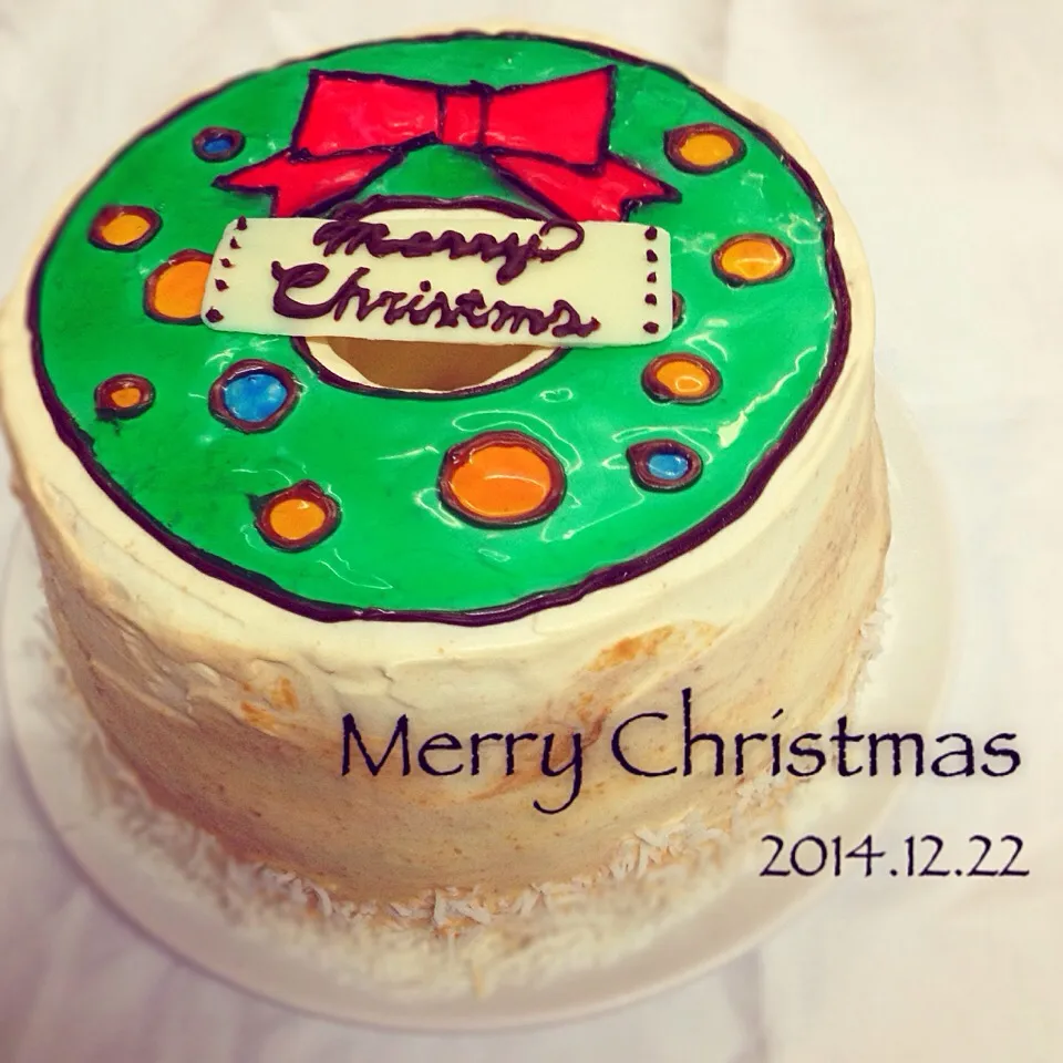 Snapdishの料理写真:クリスマスケーキ✨リース🎄|YUKOさん